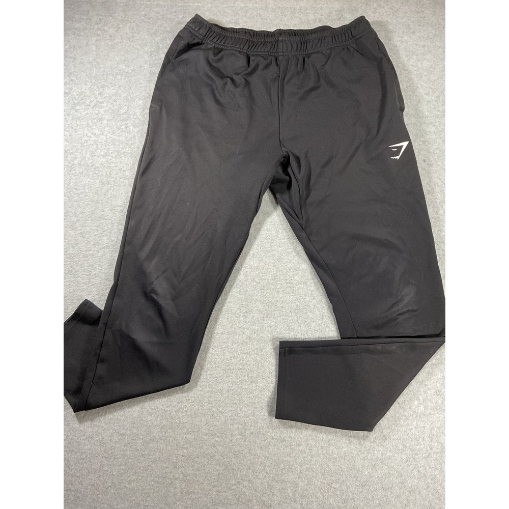 Gymshark Mens Arrival Track Pants Black Tapered Joggers Size M 2455